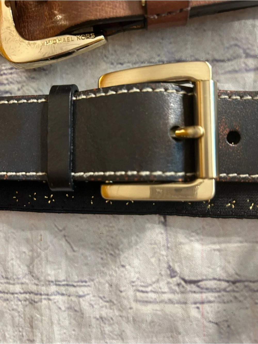 MICHAEL MICHAEL KORS & MICHAEL KORS LOT OF (3) WOMEN’S BELTS BROWN & BLACK STUDS